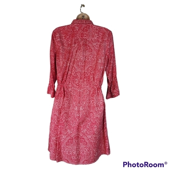 Tommy Hilfiger‎ dress red paisley design large - Picture 2 of 5